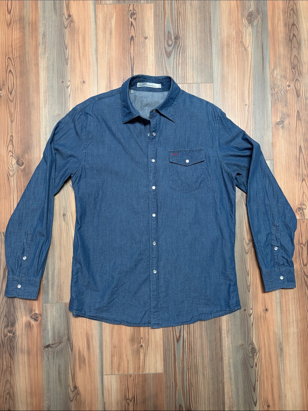 Criquet Pearl Snap Denim Shirt Large